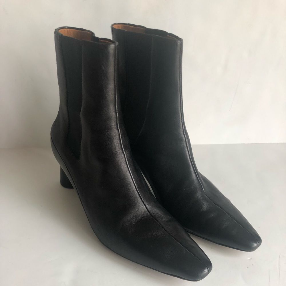 RAG & BONE High Black Patent Leather Boots Size 38.5 - Picture 1 of 15